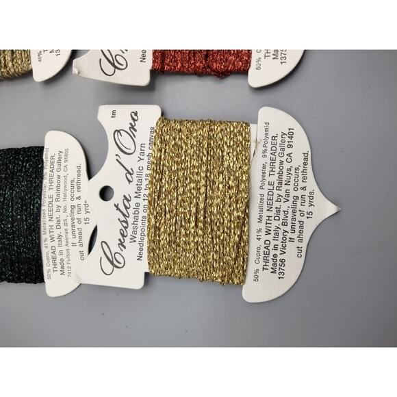 20x Rainbow Gallery Cresta d Oro Needlepoint Cross Stitch Metallic Thread (2) - Picture 4 of 4